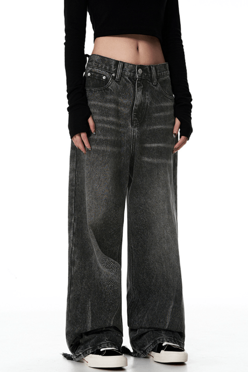 Japanese Brand × Jean Men's trendy washed loose wide-leg vintage jeans Size US 32 / EU 48 - 3 Thumbnail
