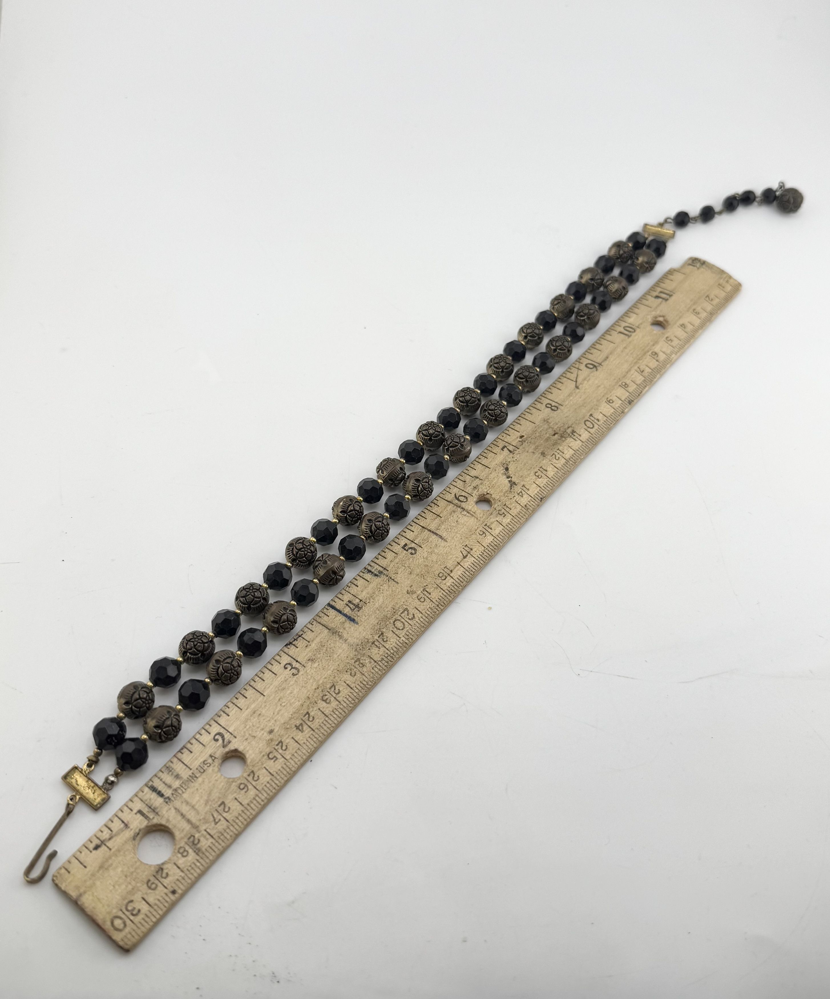 Vintage Vintage gold & black beaded double strand necklace Size ONE SIZE - 6 Thumbnail