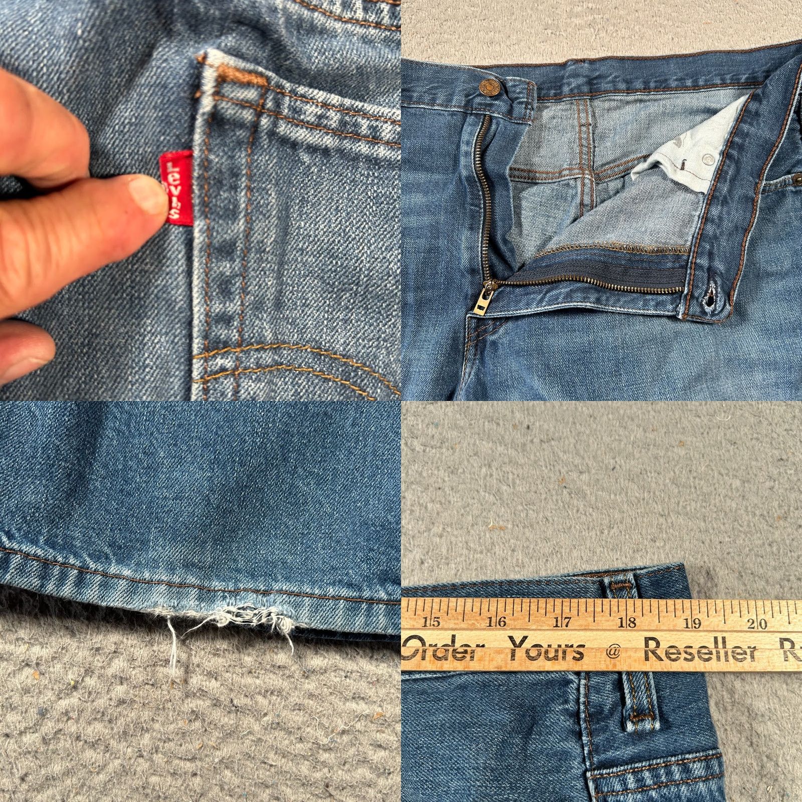 Levi's Levi's 569 Jeans Mens 38x27 Blue Denim Stretch 5-Pockets Loose Fit Straight Leg Jeans Mens Blue Levi's 569 Size US 38 / EU 54 - 8 Thumbnail