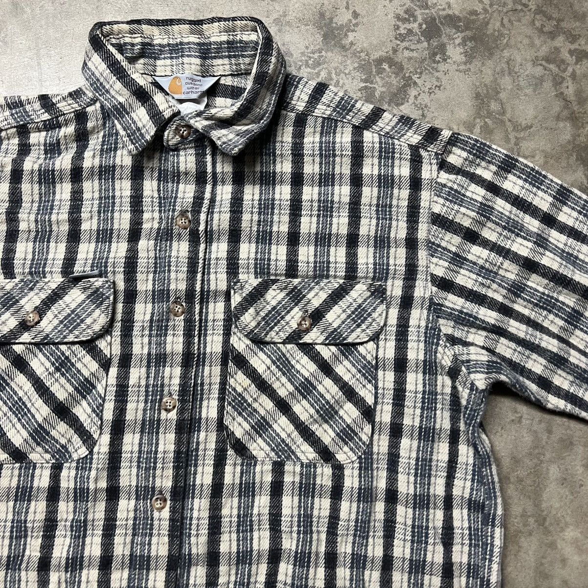 Carhartt × Carhartt Wip × Vintage Vintage 2000’s Carhartt Long-Sleeve Button Up Plaid Flannel Size US XL / EU 56 / 4 - 1 Thumbnail