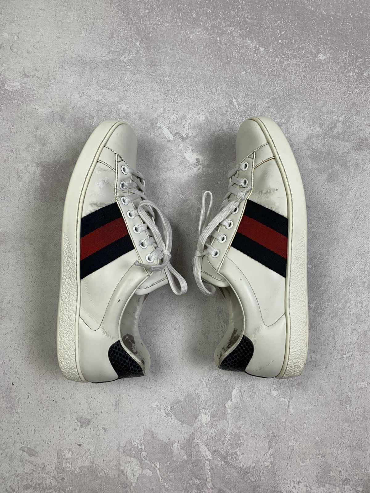 Gucci Gucci Ace White Leather Sneakers with Web Stripe – Size 7 Size US 7.5 / EU 40-41 - 13 Thumbnail