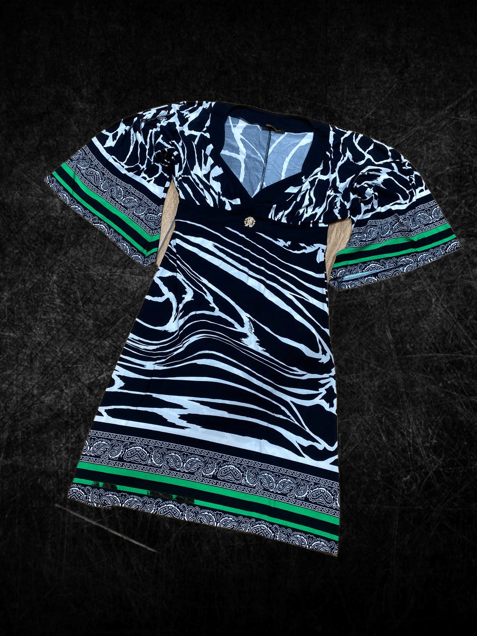 Roberto Cavalli Vtg Y2K Roberto Cavalli Dress V Neck Whimsical Goth Grunge Size M / US 6-8 / IT 42-44 - 1 Thumbnail