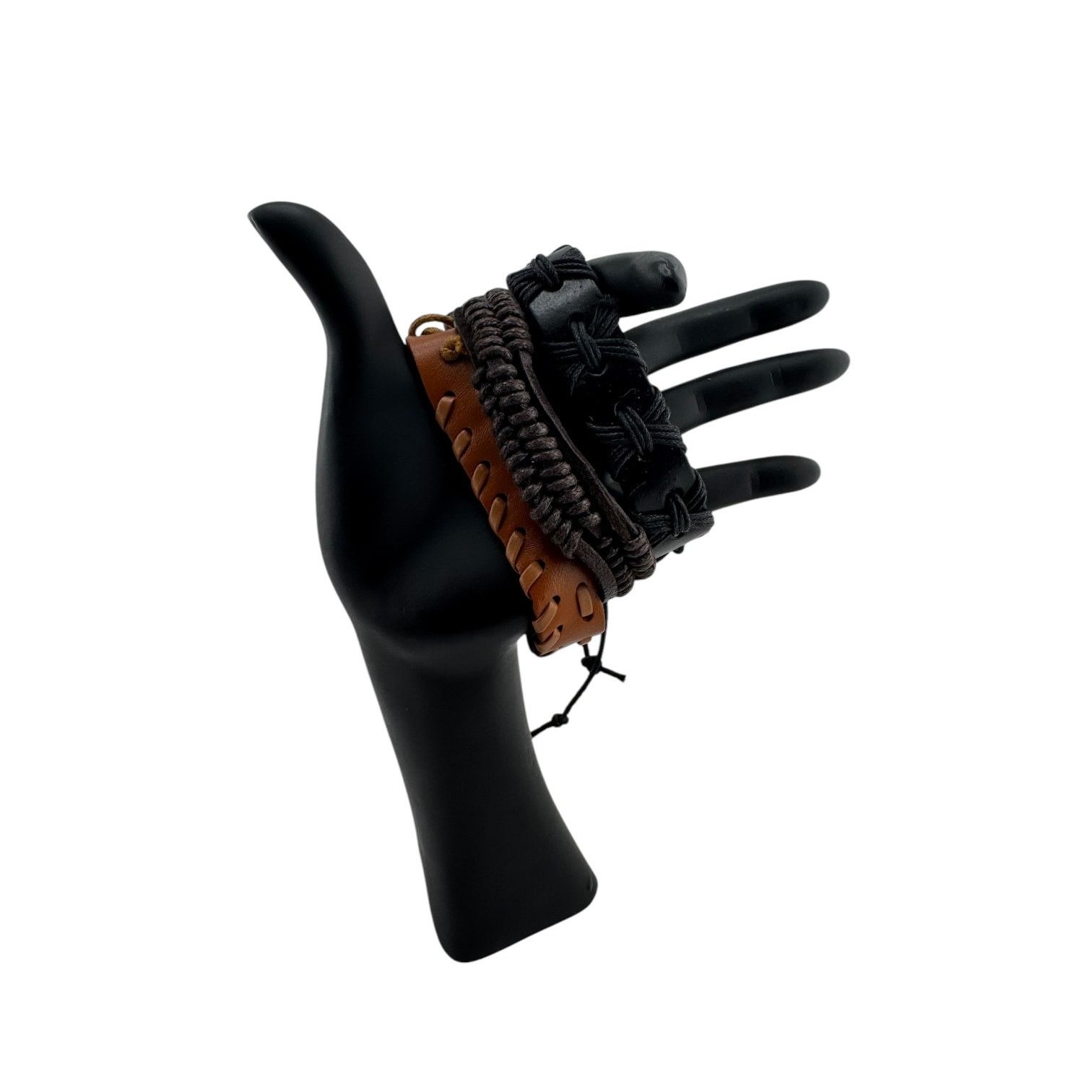 Other Rebel Triad: Triple Leather Cuffs for Unapologetic Edge Size ONE SIZE - 3 Thumbnail