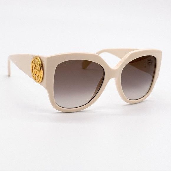 Gucci NEW GUCCI GG1407S 004 BEIGE BROWN OVERSIZED WOMEN SUNGLASSES Size ONE SIZE - 4 Thumbnail
