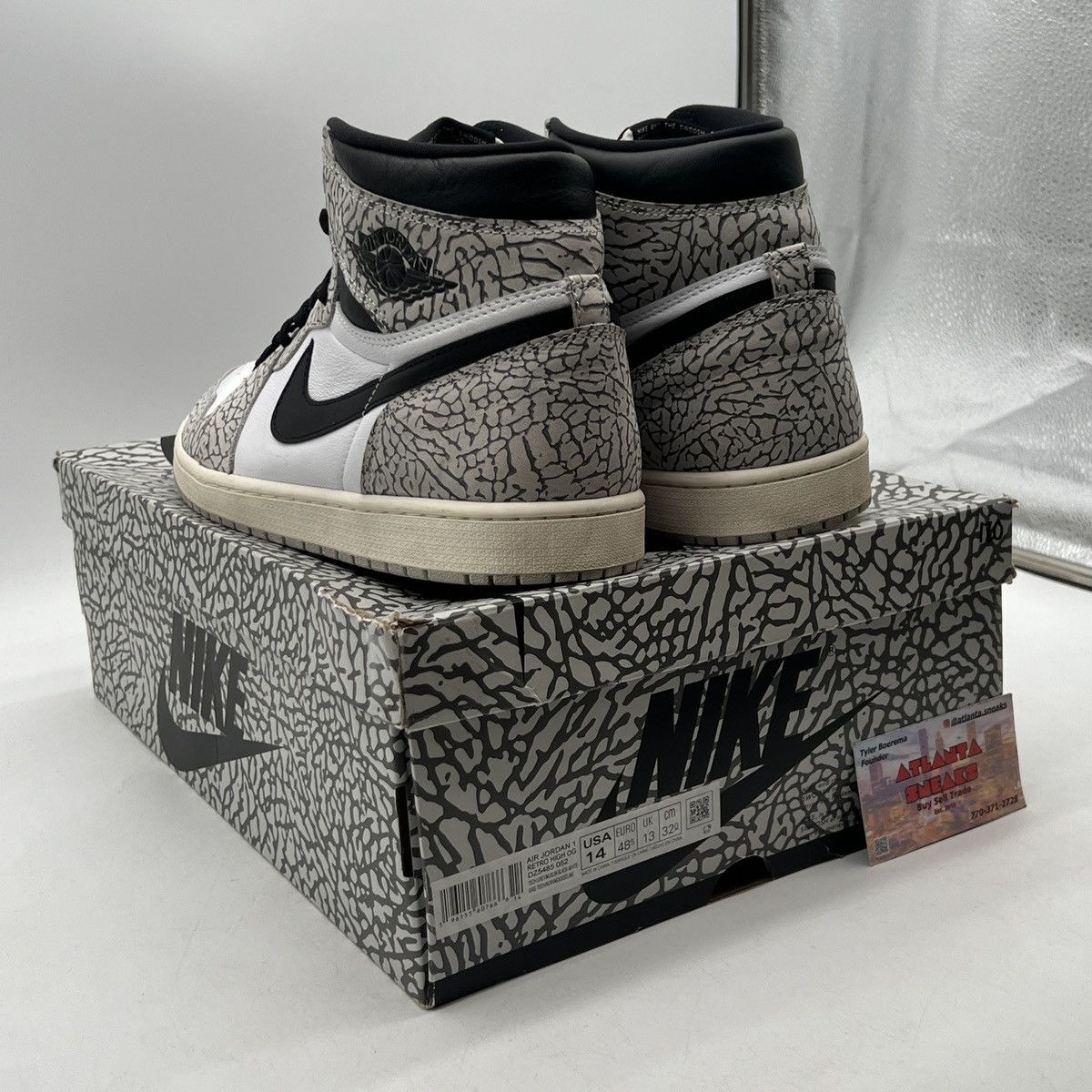 Nike Air Jordan 1 High white cement Size US 14 / EU 47 - 4 Thumbnail