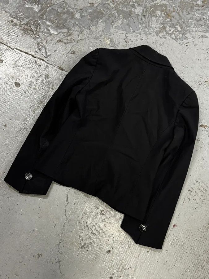 Emporio Armani SS2006 Emporio Armani Black Ruched Wool Blazer Jacket Size S / US 4 / IT 40 - 6 Thumbnail
