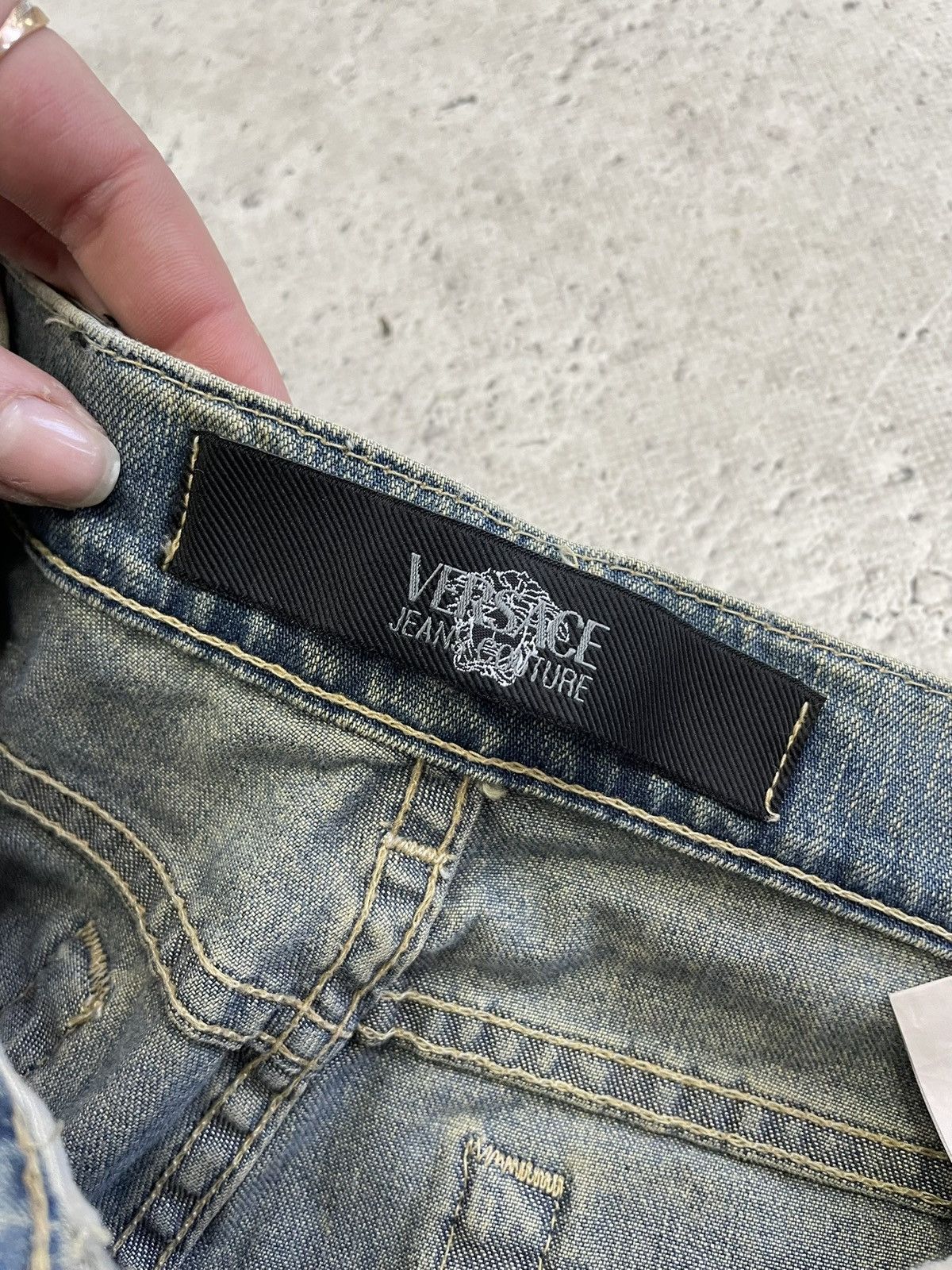 Versace Versace jeans couture denim distressed pants y2k Size US 31 - 8 Thumbnail