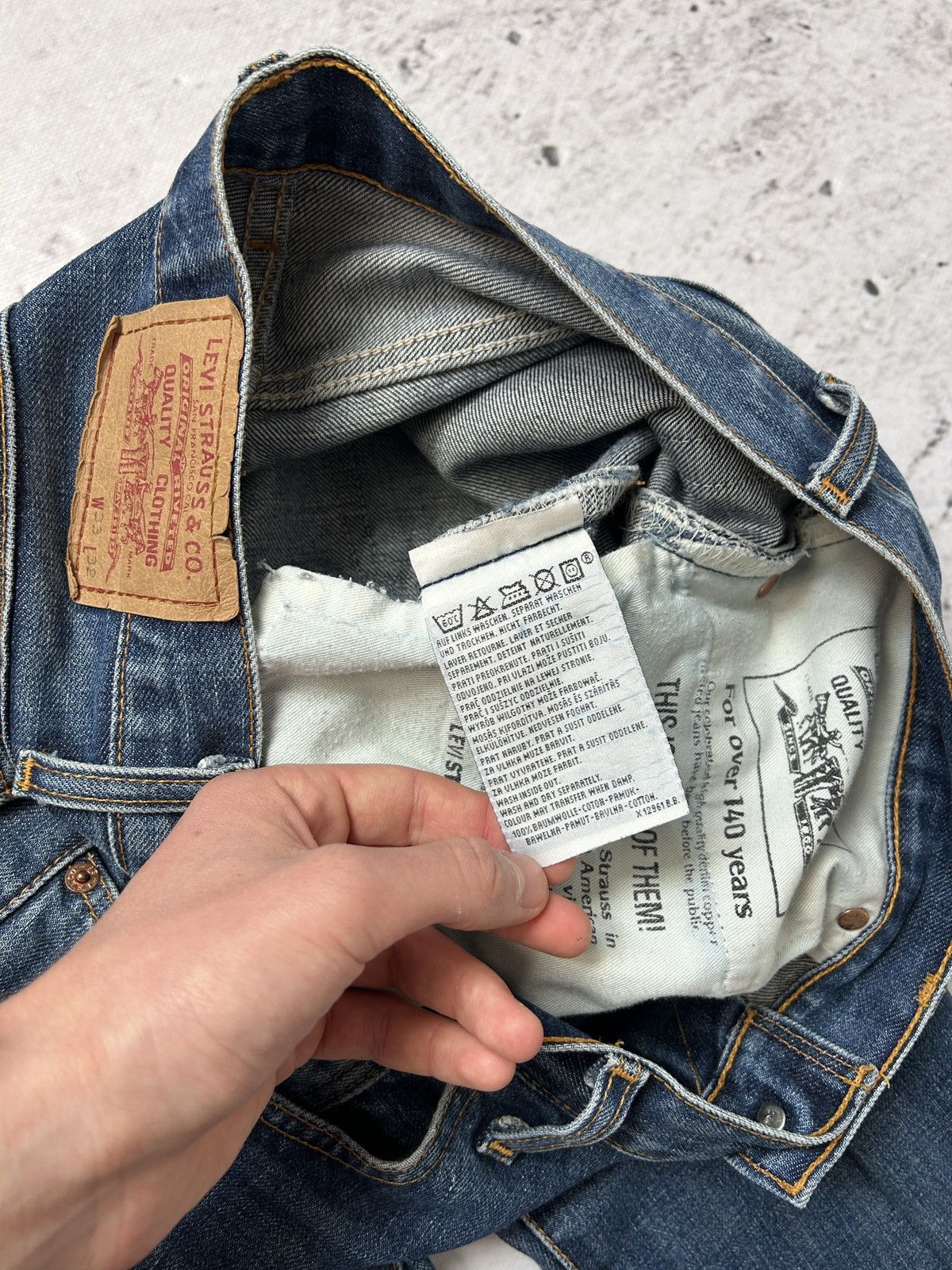 Levi's Vintage Clothing 💥Vintage Levis Washed Blue Wide Bootcut Denim Jeans 90s💥 Size US 33 - 10 Thumbnail