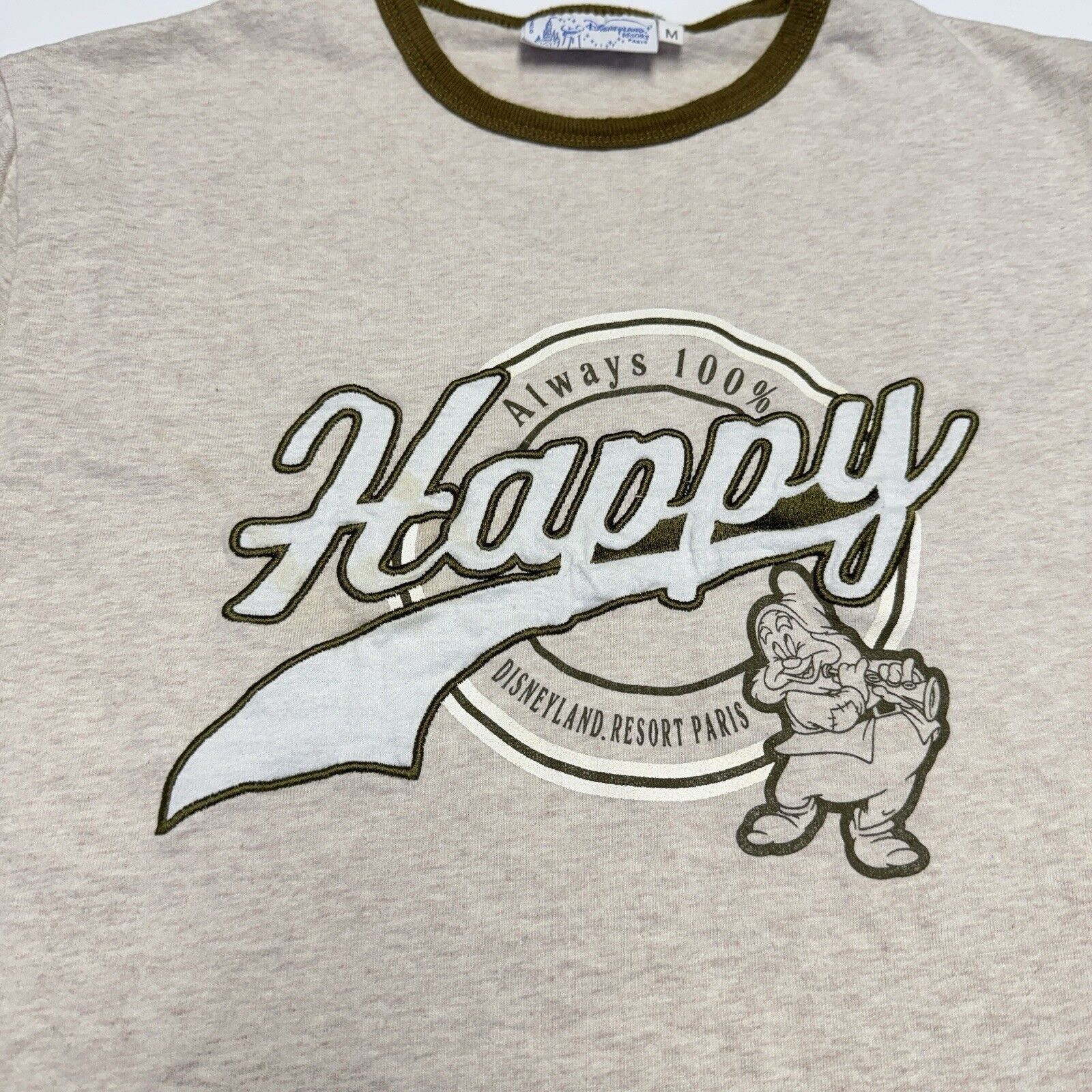 Disney Vintage Disney Happy Snow White T Shirt Mens M Tan Embroider Size US M / EU 48-50 / 2 - 5 Thumbnail
