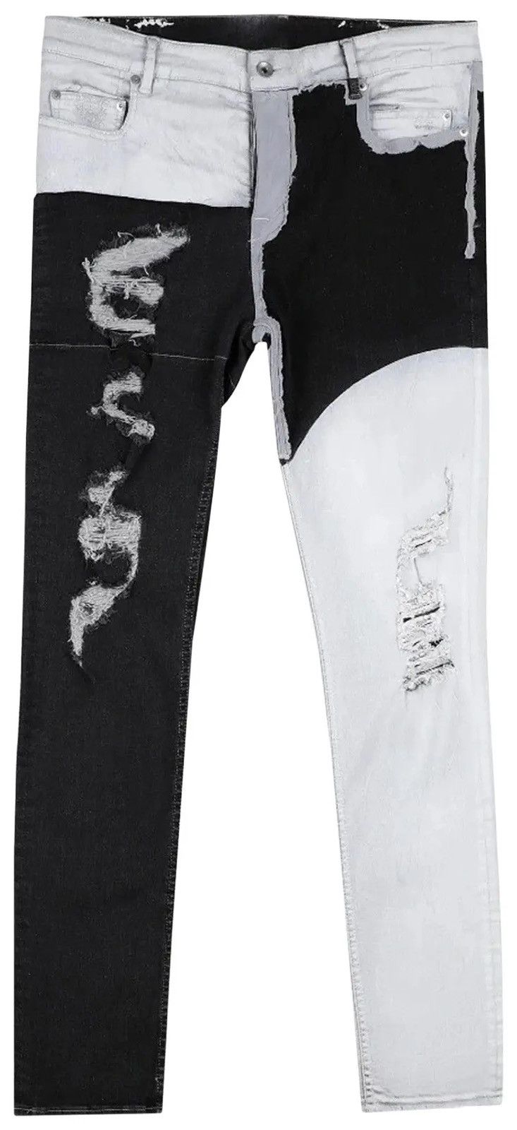 Rick Owens Rick Owens DRKSHDW Ripped Contrast Panel Jeans 34 Size US 34 / EU 50 - 1 Thumbnail