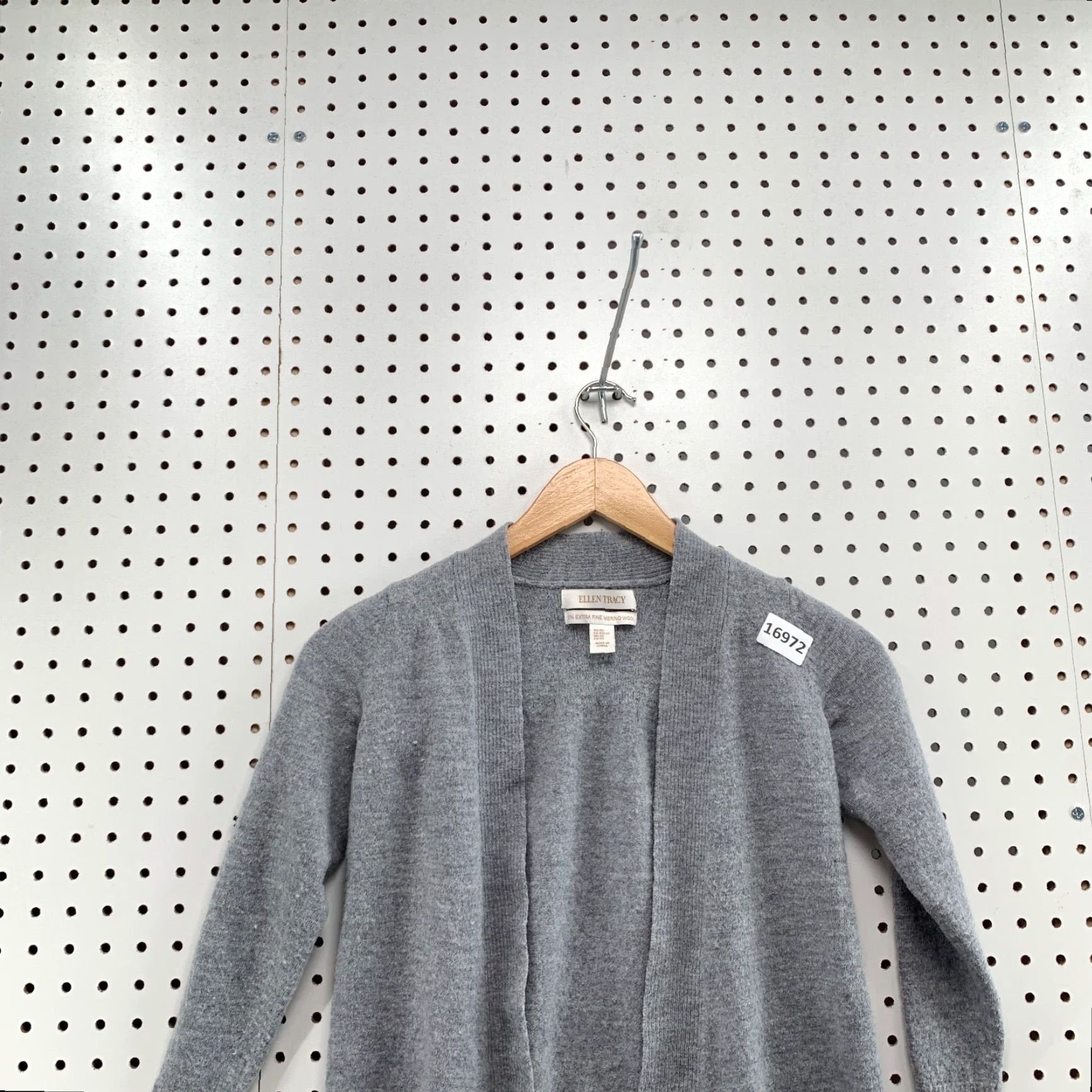 Ellen Tracy Ellen Tracy Cardigan Adult XS Gray 100% Merino Wool Womens Size XS / US 0-2 / IT 36-38 - 6 Thumbnail