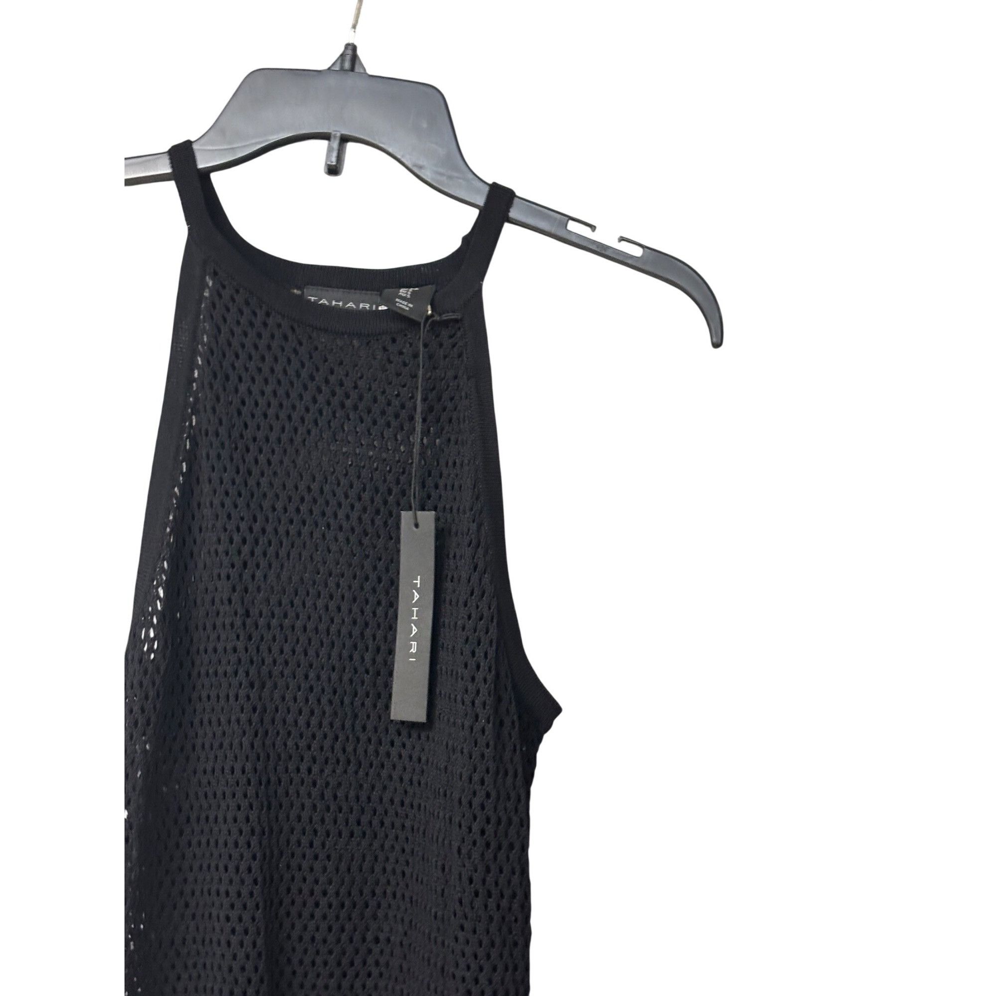 Other Tahari Womens Black Crochet Halter Cover-Up Dress, Black, Sz Size S / US 4 / IT 40 - 5 Thumbnail