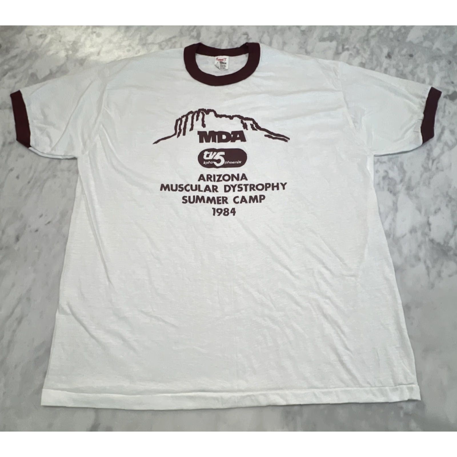 Vintage VINTAGE 1984 Arizona Muscular Dystrophy Summer Camp T-Shirt XL White Men Shirt Size US XL / EU 56 / 4 - 2 Thumbnail