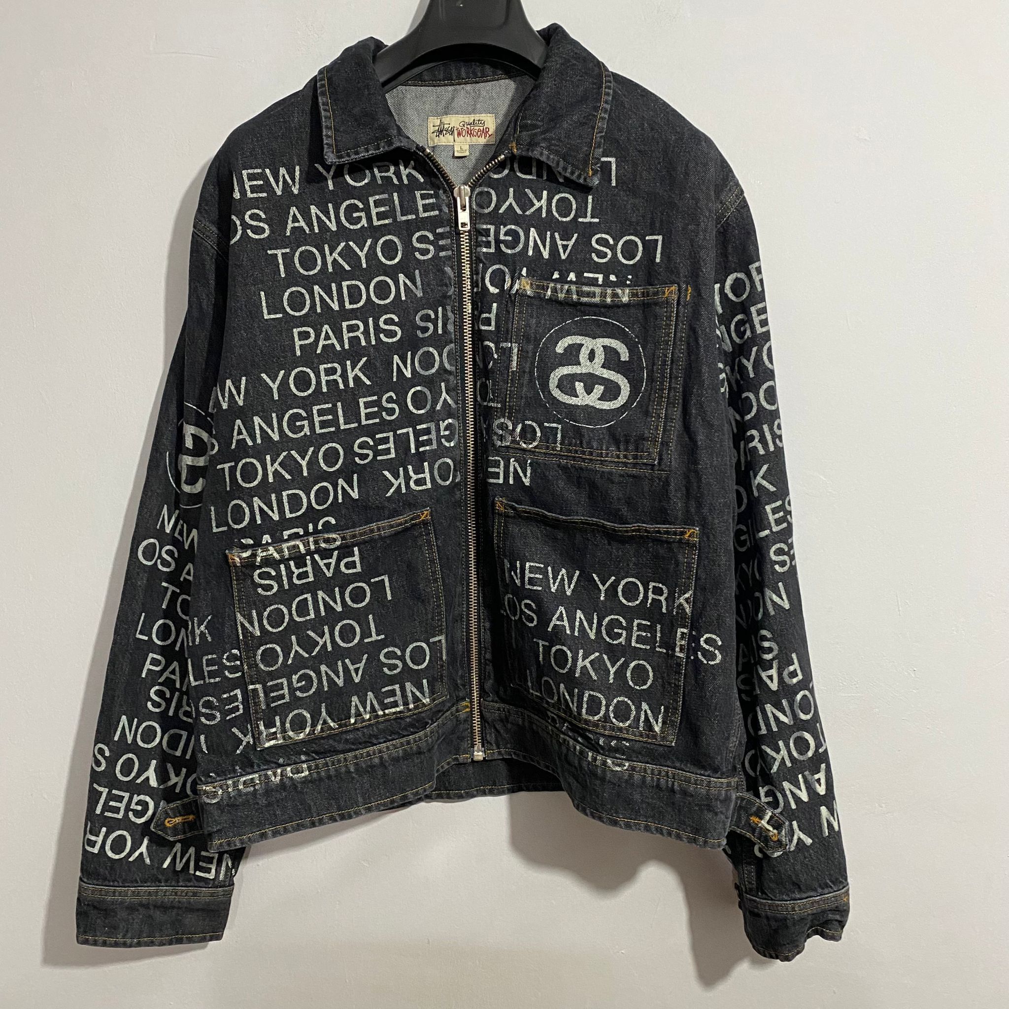 Stussy Zip Work Denim City Link Jacket Size US L / EU 52-54 / 3 - 2 Thumbnail