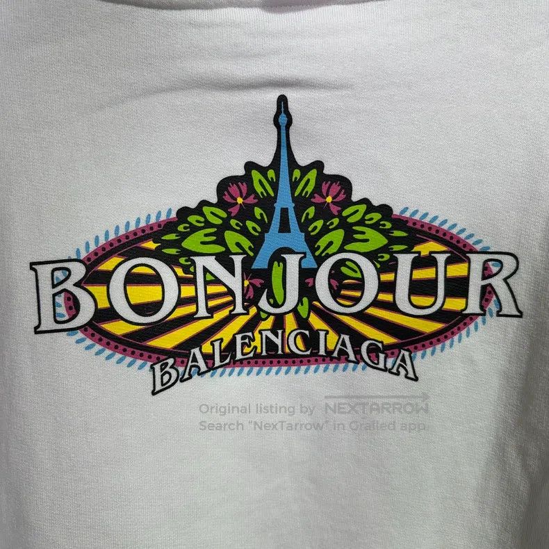 Balenciaga Balenciaga Eiffel Tower Logo White Hoodie Size US S / EU 44-46 / 1 - 4 Thumbnail