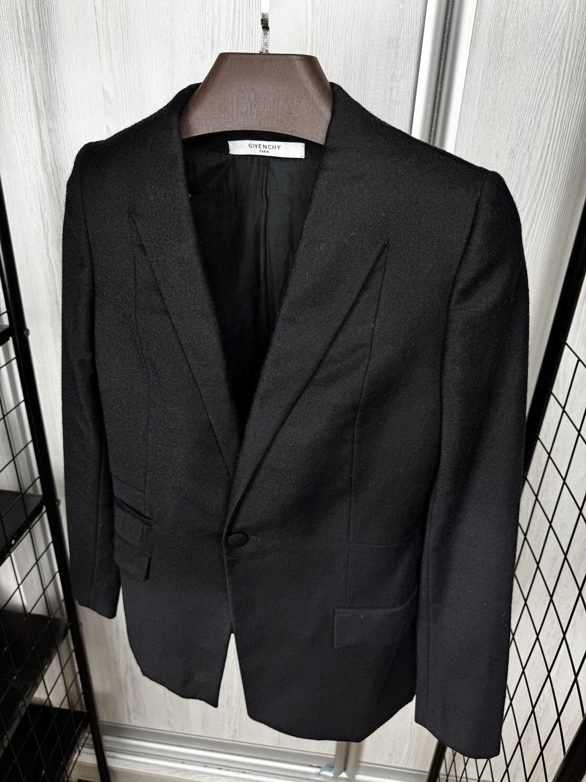 Givenchy Givenchy Paris black wool one button dinner jacket blazer Size 36R - 7 Thumbnail