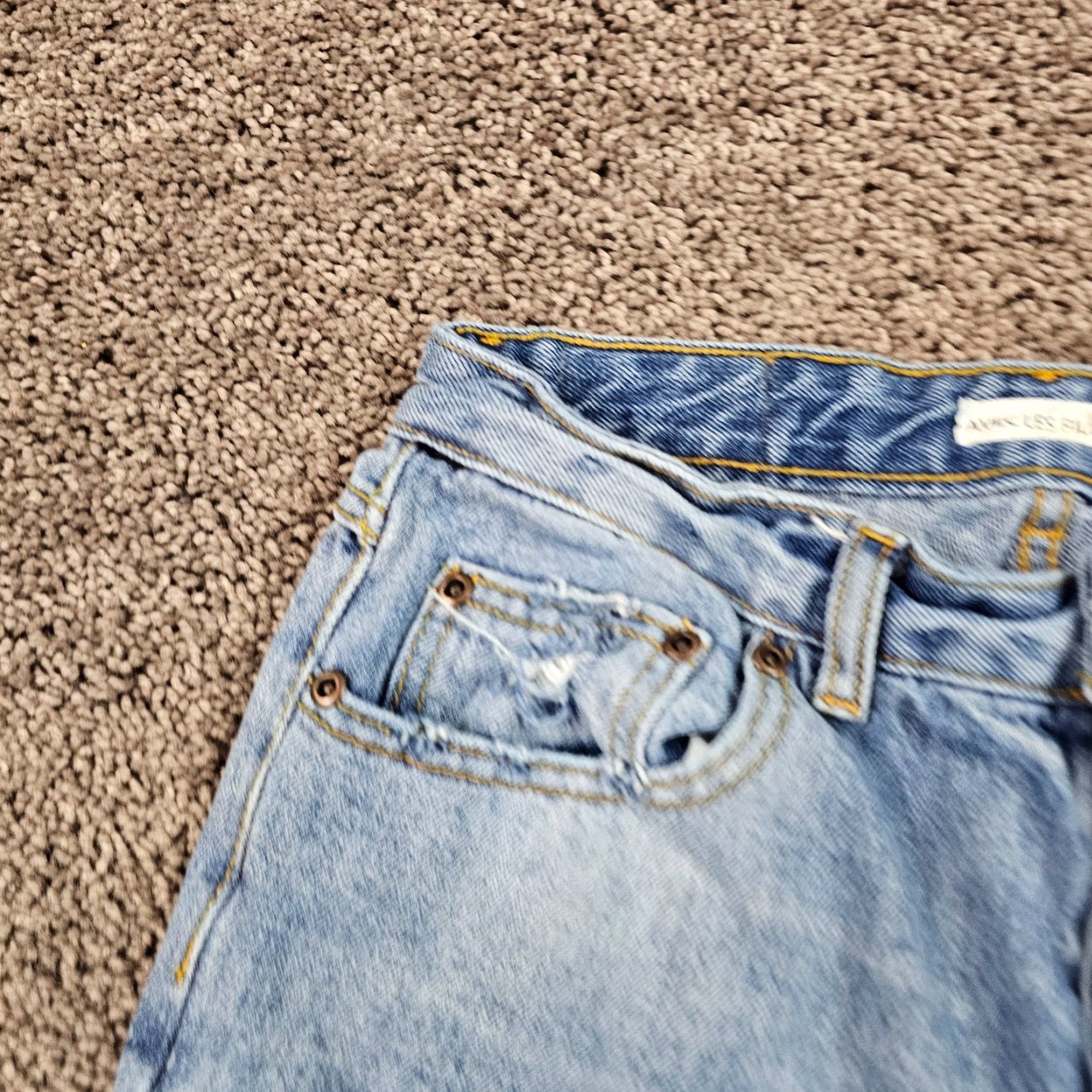 AVEC LES FILLES VINTAGE Avec Les Filles Jeans Womens 26 Straight Leg Distressed Blue 25x28 Size 26" / US 2 / IT 38 - 3 Thumbnail
