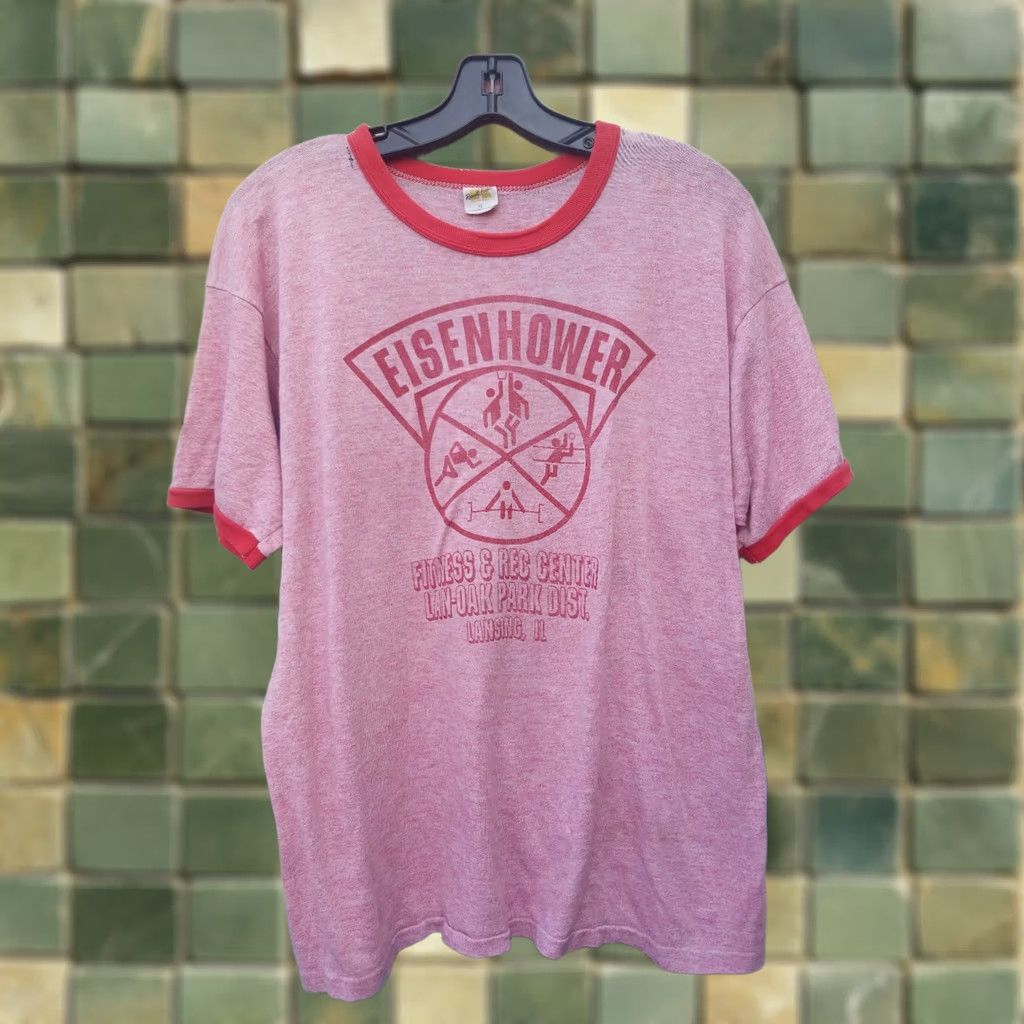Vintage VINTAGE 70s FITNESS GYM REC CENTER DISTRESSED RINGER THIN SHIRT XL Size US XL / EU 56 / 4 - 1 Thumbnail