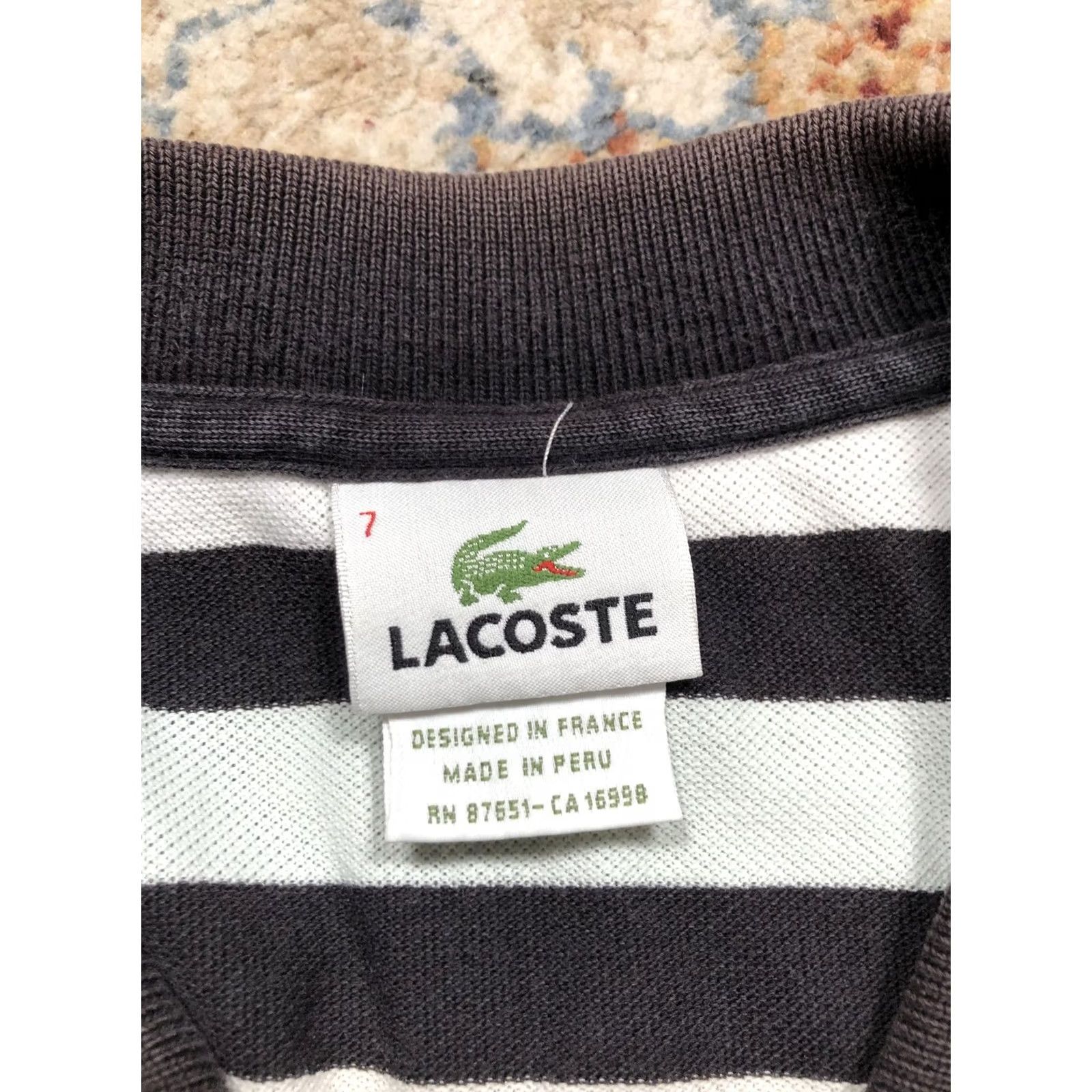 Lacoste Lacoste Polo Shirt Mens 2XL Multicolor Stripe Pique Slim Classic Collar Crocodile Logo Shirt Size US XXL / EU 58 / 5 - 7 Thumbnail