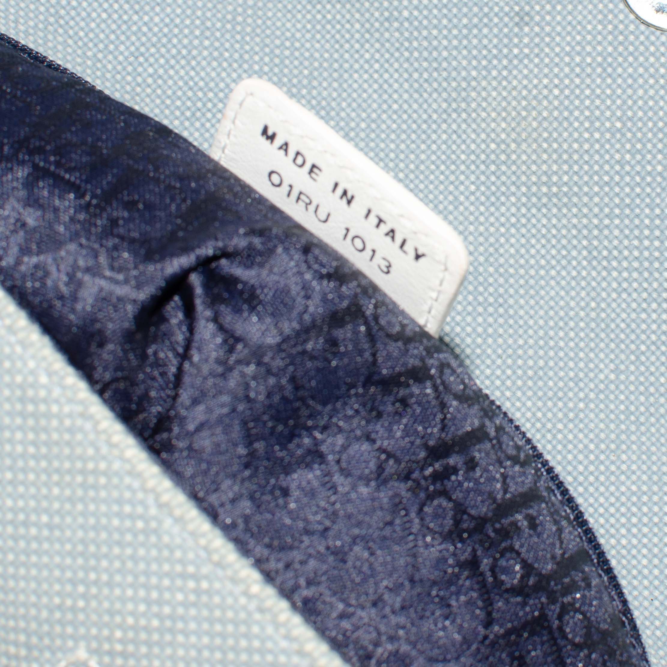 Dior Vintage Dior canvas shoulder bag in light blue / white. Size ONE SIZE - 10 Thumbnail