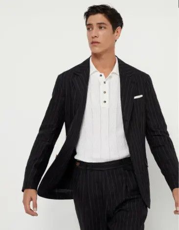 Brunello Cucinelli o1w1db10725 Jacket Linen in Black Size US XL / EU 56 / 4 - 3 Thumbnail