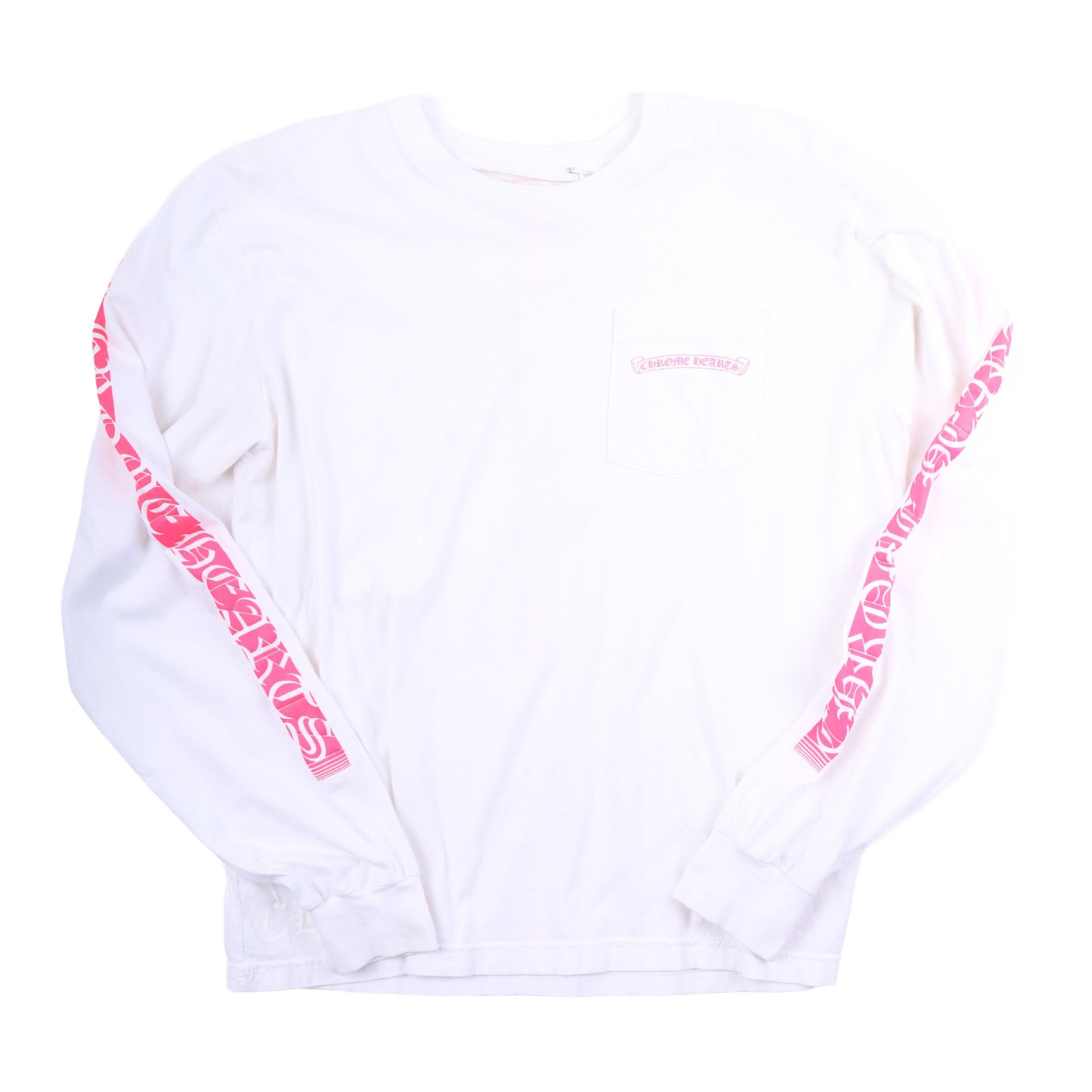 Chrome Hearts CH WHITE SCRIPT HOT PINK LONGSLEEVE T-SHIRT Size US L / EU 52-54 / 3 - 1 Thumbnail