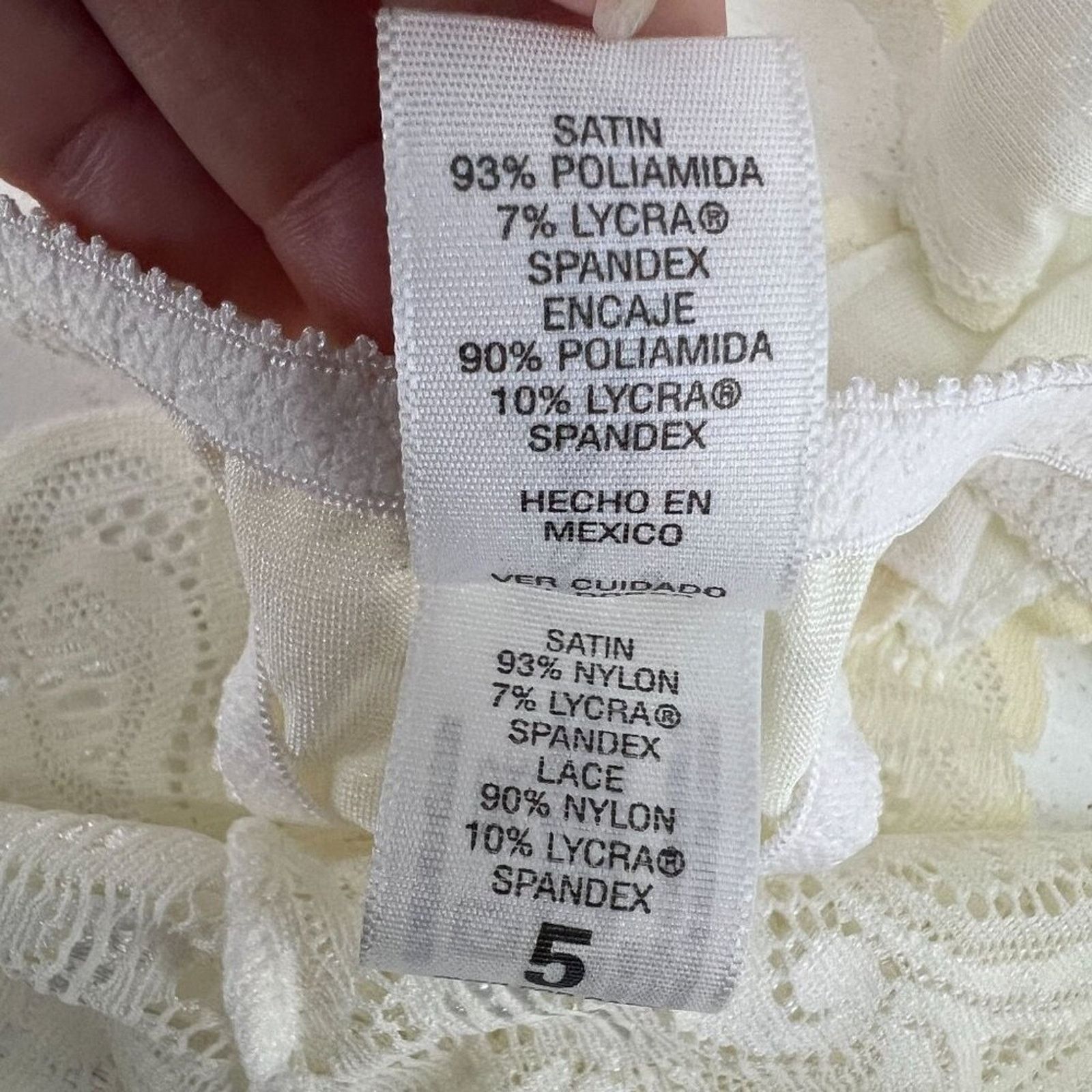 Vintage Vintage Secret Treasure Lace Front Satin Back Thong Womens 5 Size ONE SIZE - 4 Thumbnail