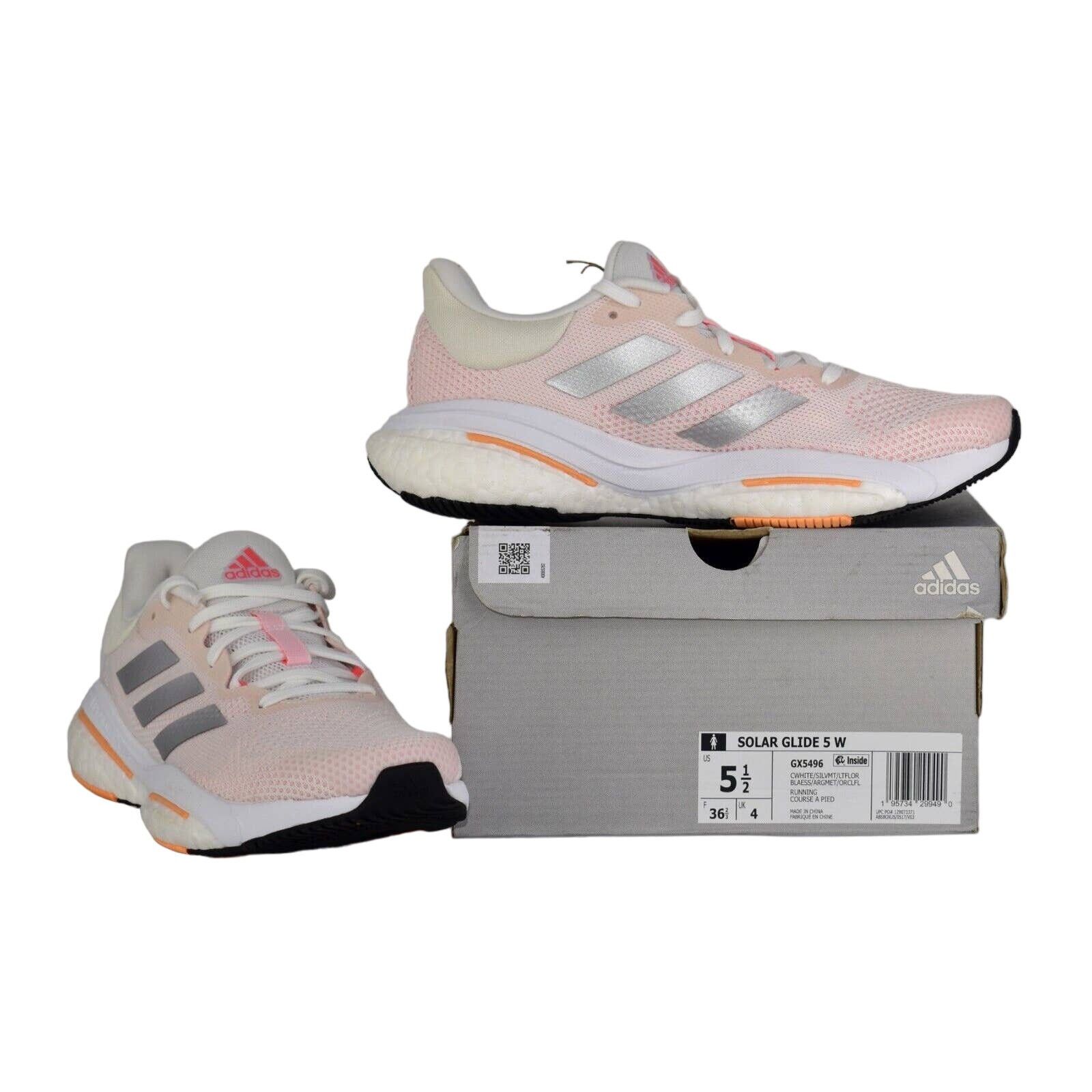 Adidas B4 NIB ADIDAS Solar Glide 5 White Orange Shoes GX5496 Sz 5.5 Size US 5.5 / IT 35.5 - 1 Thumbnail