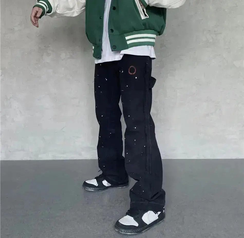 Japanese Brand Black Color Graffiti Cargo Flared Streetwear Jeans Size US 32 / EU 48 - 6 Thumbnail