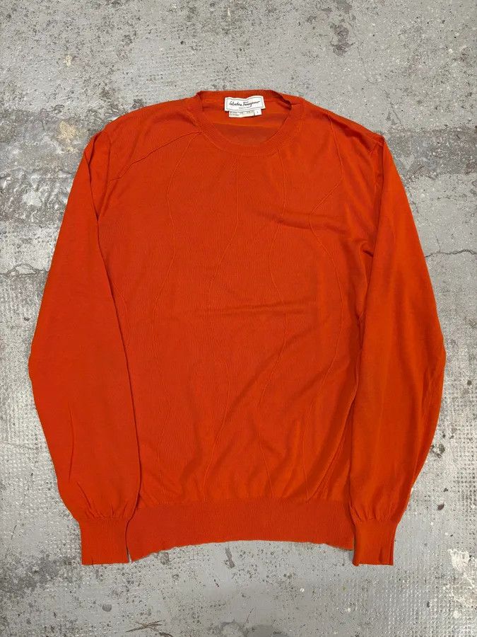 Salvatore Ferragamo 1990s Salvatore Ferragamo Orange Contemporary Sweater Size US S / EU 44-46 / 1 - 1 Thumbnail