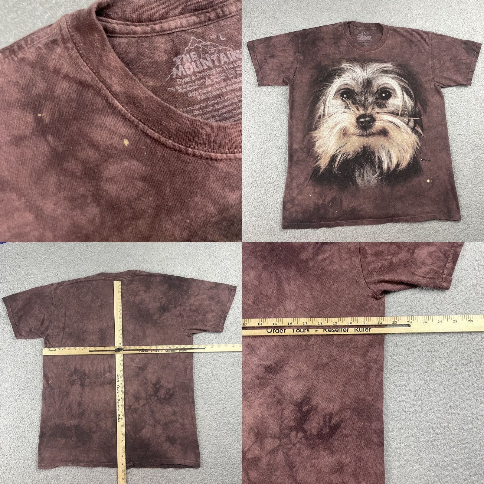 The Mountain VINTAGE The Mountain TShirt Adult Large Brown Yorkshire Terrier Dog Puppy Tie Dye AOP* Size L / US 10 / IT 46 - 8 Thumbnail