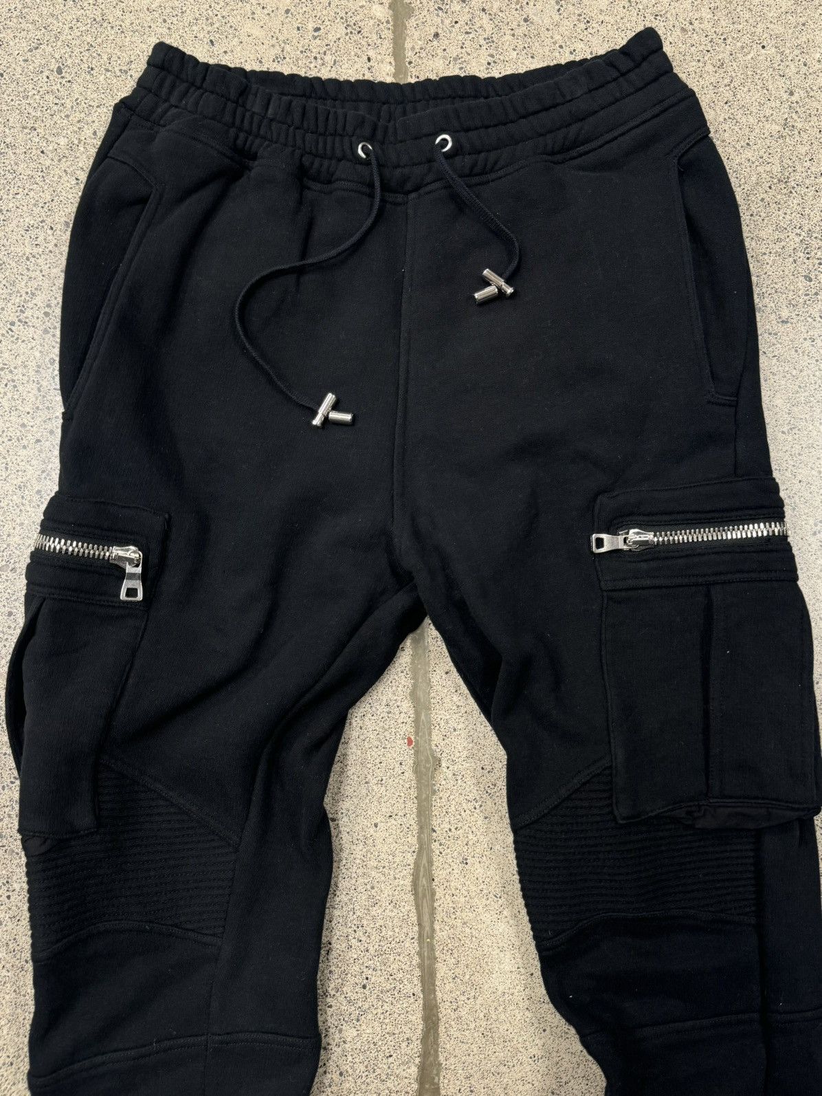 Balmain Balmain Decarnin Era Black Cotton ‘Biker’ Sweatpants Size US 30 / EU 46 - 2 Thumbnail