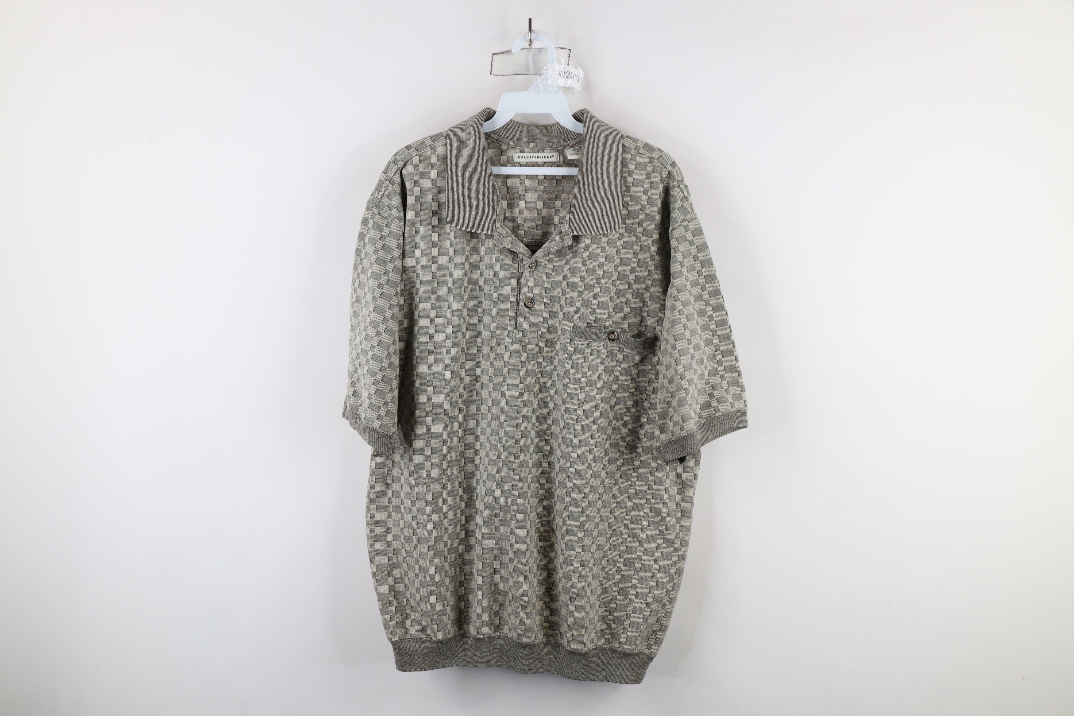 Vintage Vintage 90s Streetwear Checkered Knit Pullover Polo Shirt Size US XL / EU 56 / 4 - 1 Thumbnail