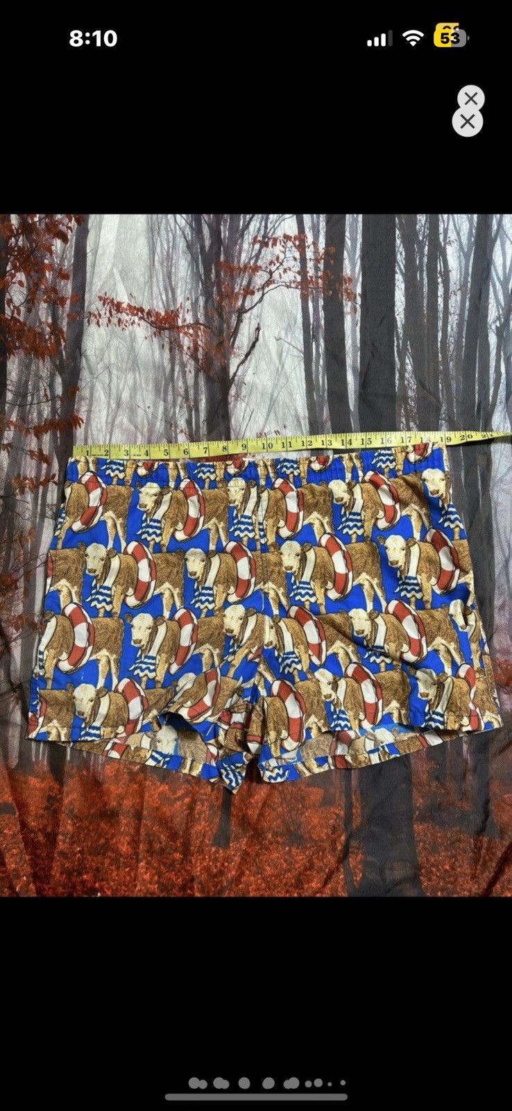 ***FINAL DROP***RARE 90s JOE BOXER COW AOP SWIM SHORT 38
