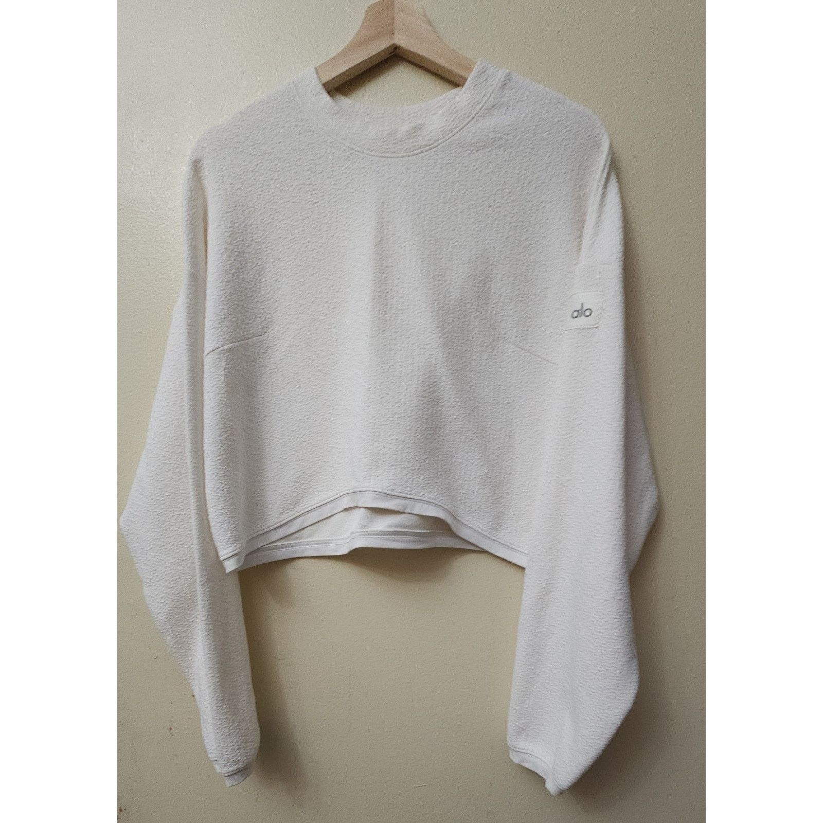 Alo ALO Yoga Tailored Ivory Cream Crop Top Hoodie Sz M Size M / US 6-8 / IT 42-44 - 6 Thumbnail