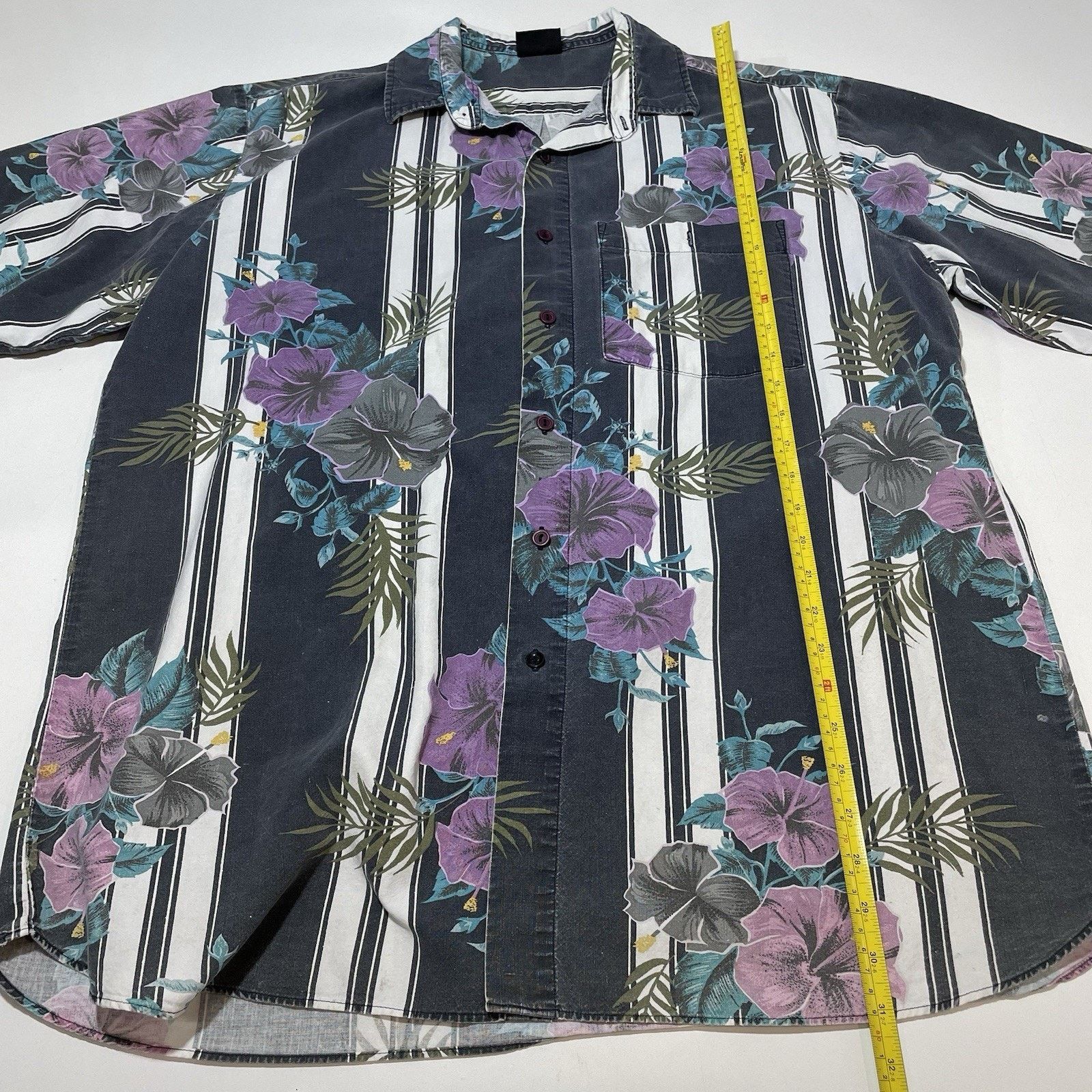 Maui and Sons VTG Maui Trading Co Hawaiian Men’s XL Shirt Hibiscus Stripe Size US XL / EU 56 / 4 - 4 Thumbnail