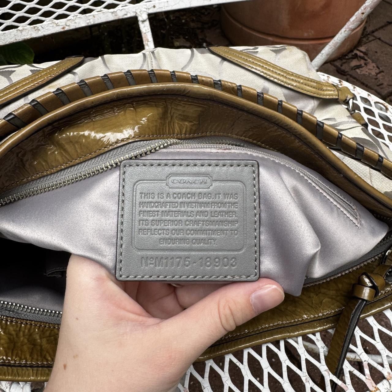 Coach Y2K Grey/Green Slouchy Coach Monogramed Shoulder Bag Size ONE SIZE - 7 Thumbnail
