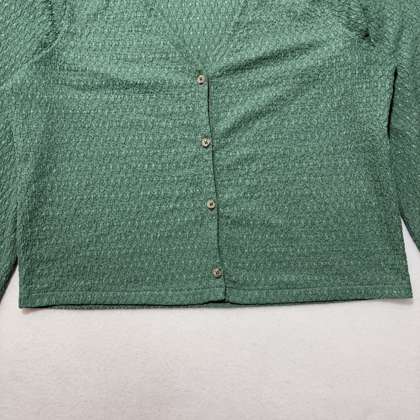 Madewell Madewell Large Crinkled Cardigan Button Up V Neck Green Size L / US 10 / IT 46 - 10 Thumbnail