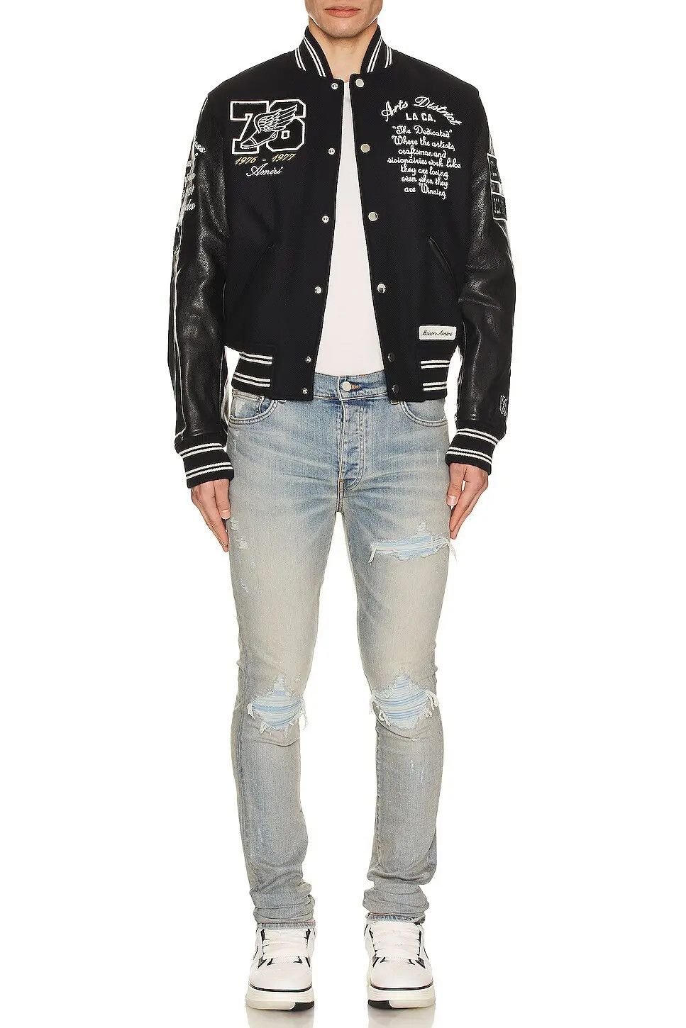 Amiri oc11z0525 MX1 Ultrasuede Jeans in Light Blue Size US 31 - 4 Thumbnail