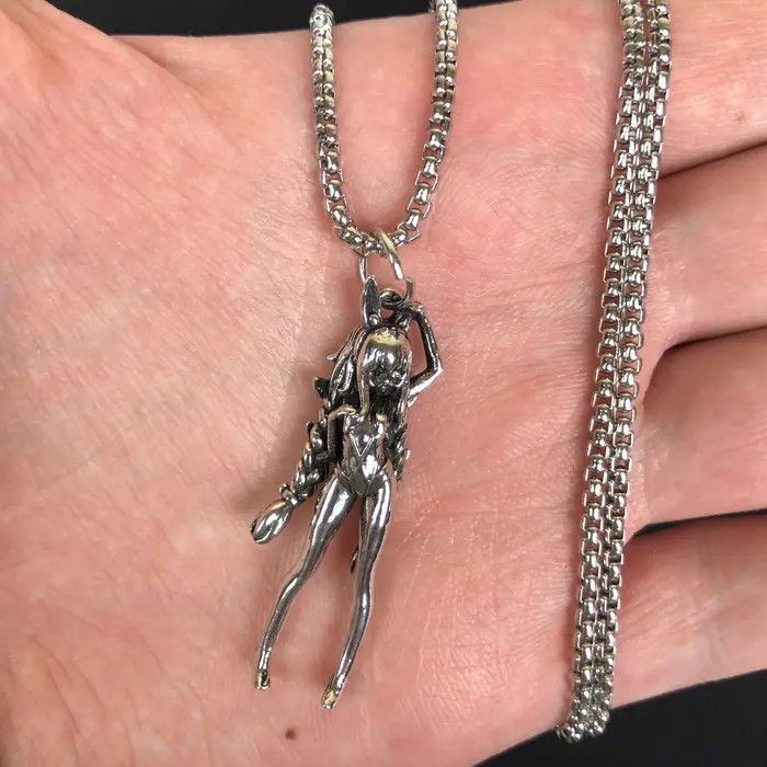 Jewelry Y2K Gothic Punk Chain Necklace in Silver, Men's