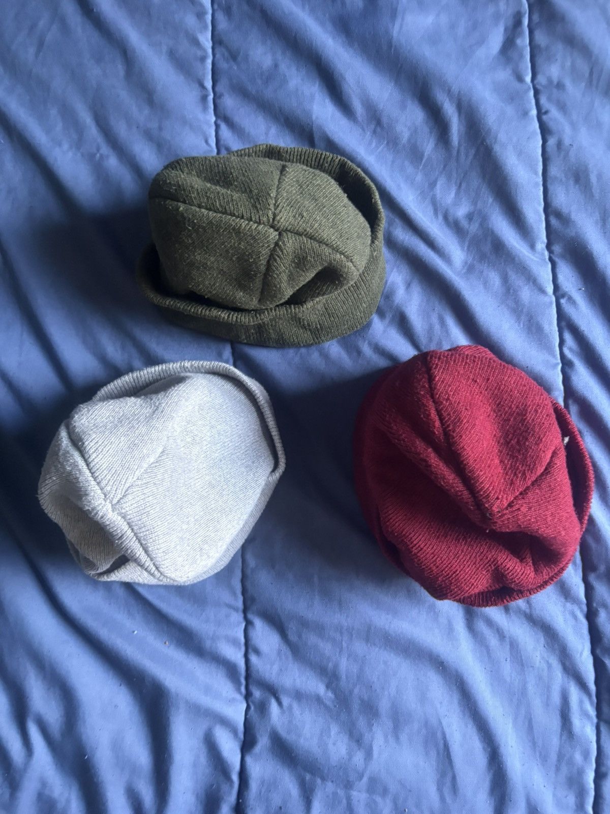 Other Gray Olive Red Beanie Hat Casual One Size Set of 3 Size ONE SIZE - 3 Thumbnail