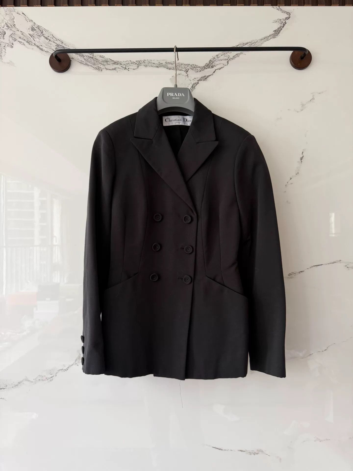 Dior dior black double-breasted blazer Size S / US 4 / IT 40 - 1 Thumbnail