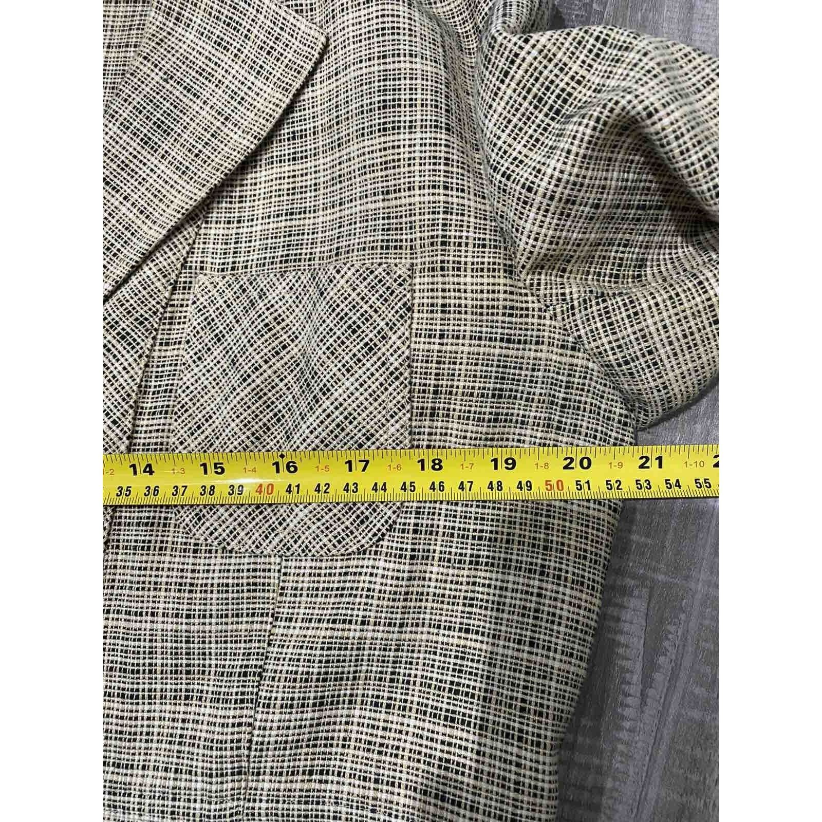Anne Klein Anne Klein Womens Blazer Plaid Double-Button Size 16 A001604 Size XXL / US 16-18 / IT 52-54 - 6 Thumbnail