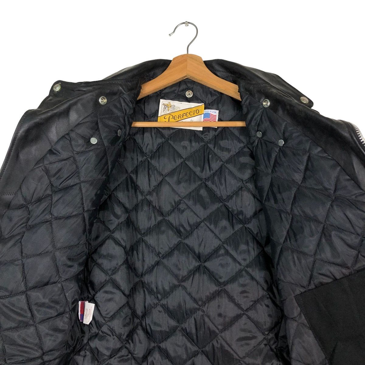 Schott ☄️VINTAGE DOUBLE COLLAR BIKER LEATHER JACKET SCHOTT PERFECTO Size US M / EU 48-50 / 2 - 16 Thumbnail