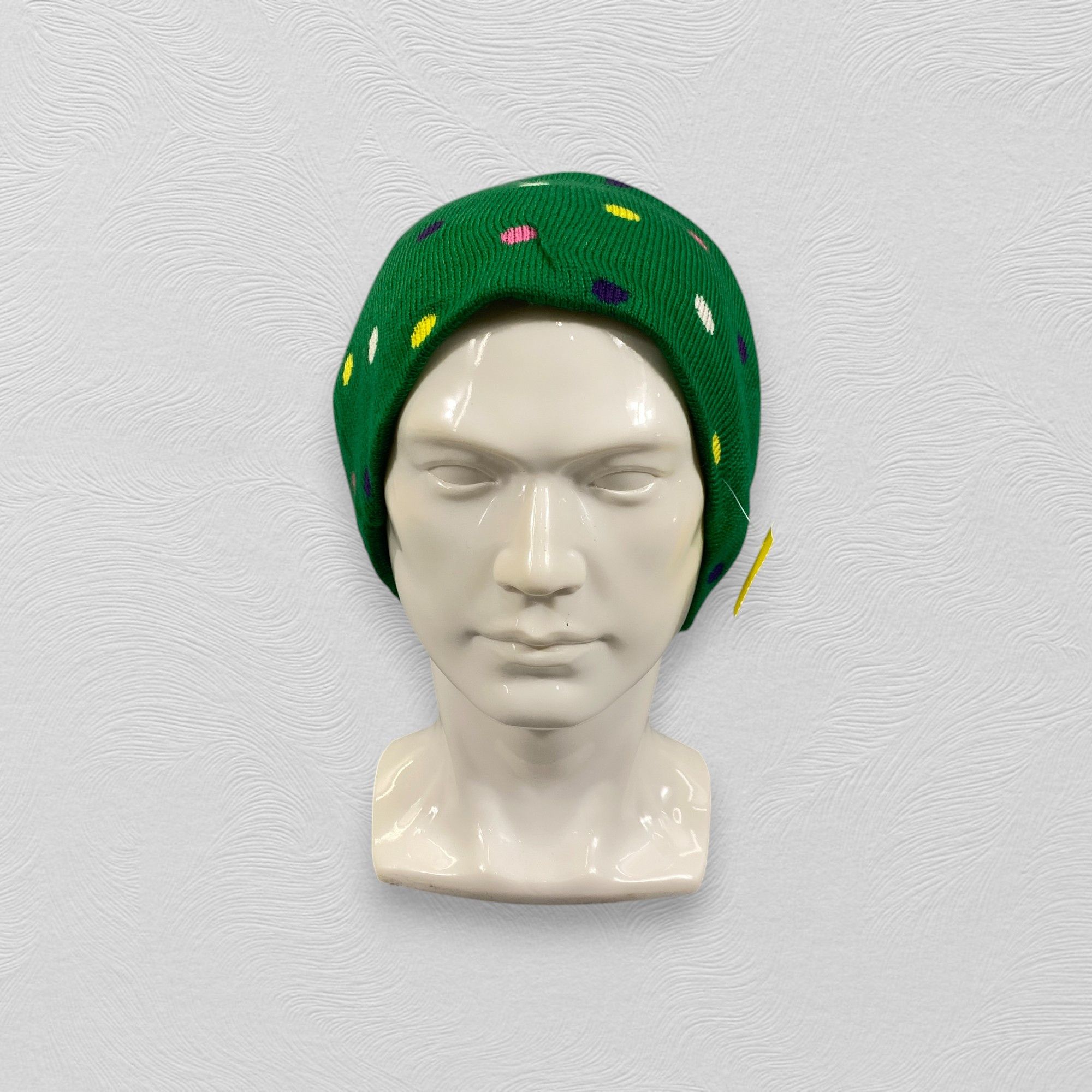 Japanese Brand Slouchy Snow Cap Beanie With Multicolor Dots -BN949 Size ONE SIZE - 2 Thumbnail