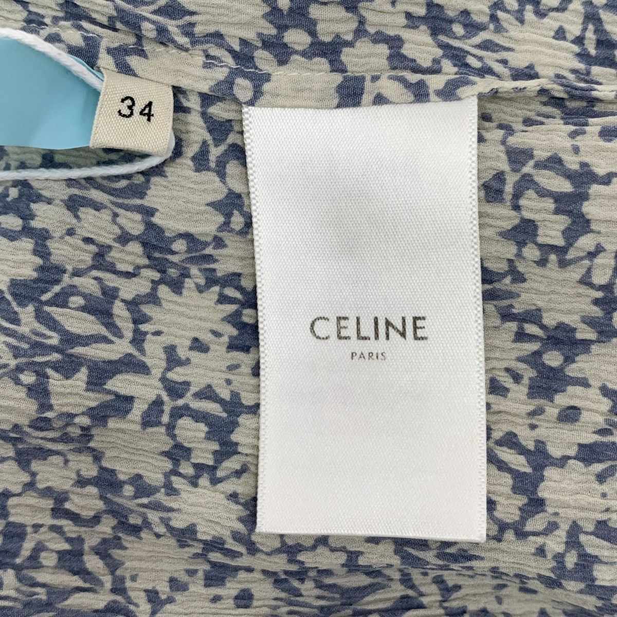 Celine Celine All-over Floral Print Silk Short Sleeve Dress K26WX Size XXS / US 00 / IT 34 - 7 Thumbnail