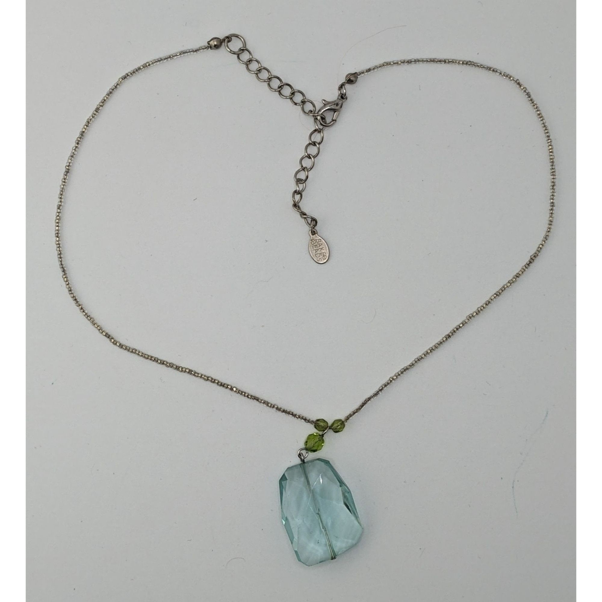 Other Baked Beads Aqua Glass Pendant Necklace Size ONE SIZE - 4 Thumbnail