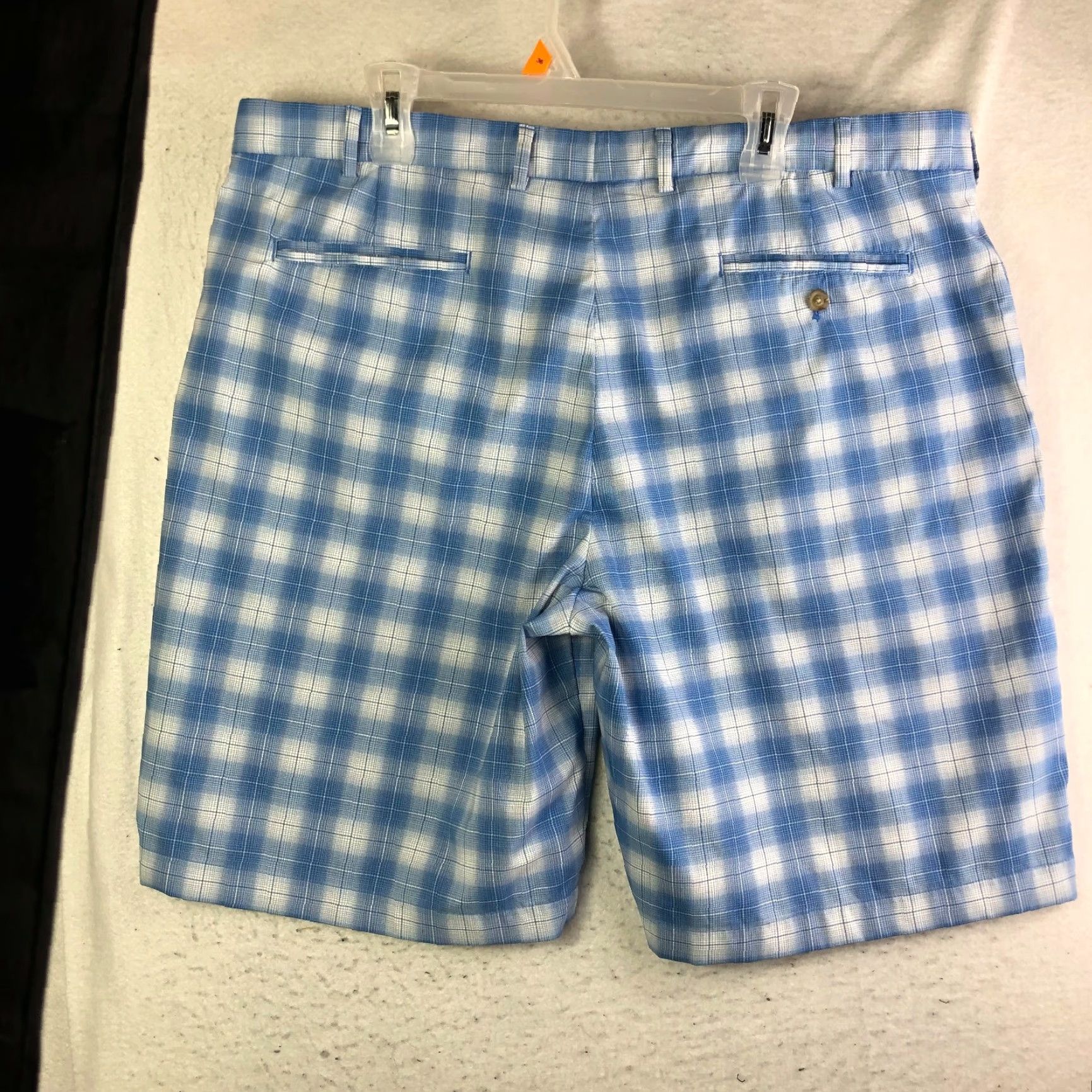 Vintage Walter Hagen Mens Bermuda Shorts Beach Denim Cotton Mid Rise 42 Blue Plaid Pockets Regular United States Vintage? No Size US 42 / EU 58 - 4 Thumbnail