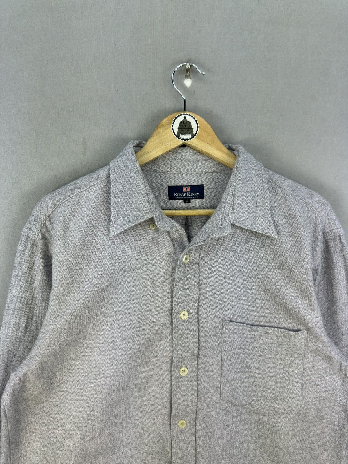 Japanese Brand Kerry Kenny Herringbone Twill HBT Flannel Shirt Size US XL / EU 56 / 4 - 7 Thumbnail