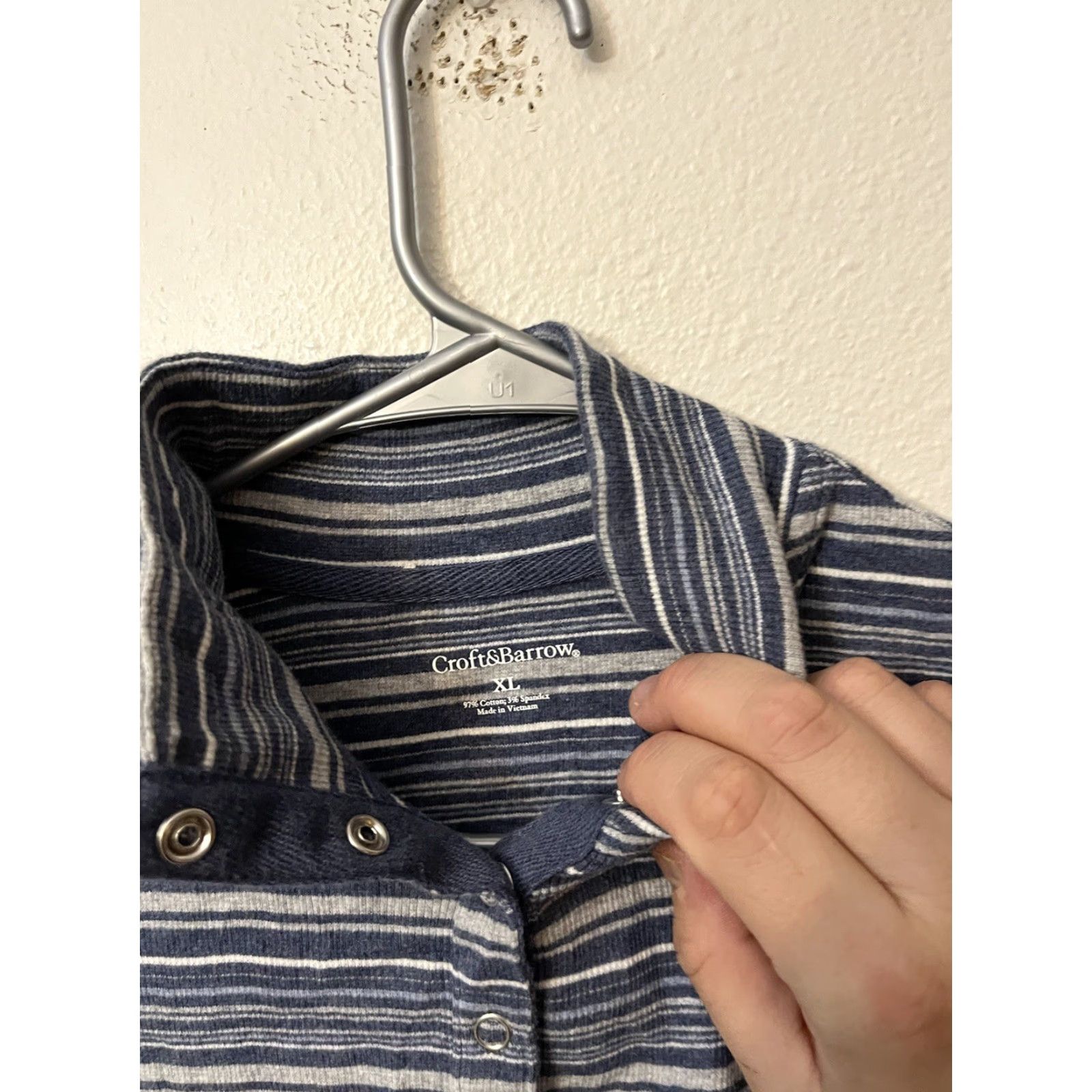 Croft & Barrow Croft & Barrow Women’s XL Blue Knit Top Long Sleeve Turtleneck Snap Pockets Pullover Casual Sleeve Cotton Polyester Size XL / US 12-14 / IT 48-50 - 2 Thumbnail